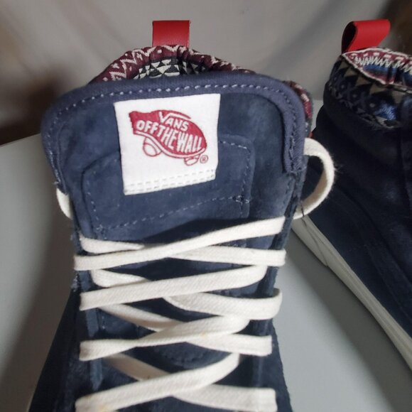 Vans Off The Wall Blue Suede High Tops Sz 7.5Mens 9Womens - Picture 3 of 16